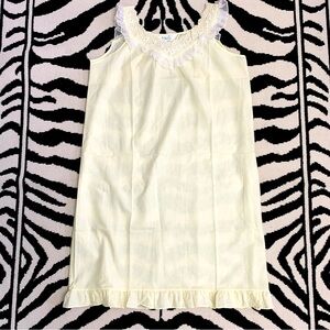 Vintage Katz Butter Yellow Shift Nightgown House Dress Sheer Size 34/Large